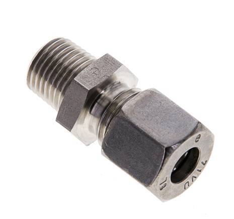 8L & R1/4'' Stainless Steel Straight Compression Fitting with Male Threads 315 bar ISO 8434-1