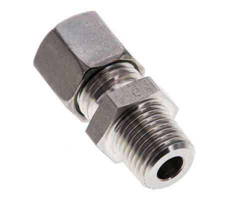 8L & R1/4'' Stainless Steel Straight Compression Fitting with Male Threads 315 bar ISO 8434-1