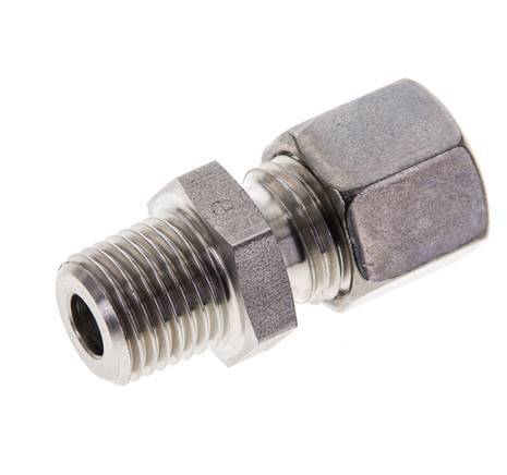 8L & R1/4'' Stainless Steel Straight Compression Fitting with Male Threads 315 bar ISO 8434-1