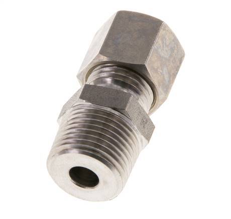 Racor de compresión recto de acero inoxidable 8L y R3/8'' con rosca macho 315 bar ISO 8434-1