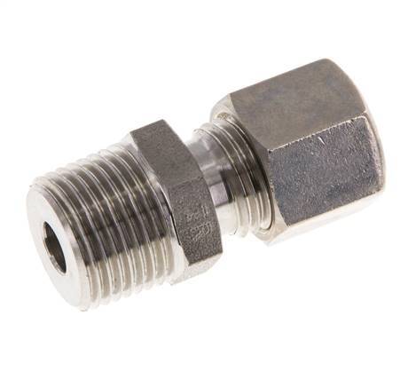 Racor de compresión recto de acero inoxidable 8L y R3/8'' con rosca macho 315 bar ISO 8434-1