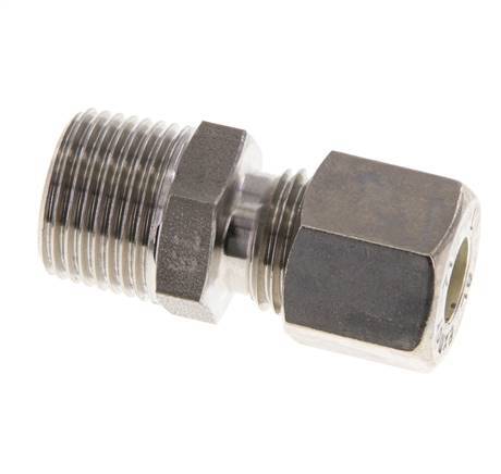Racor de compresión recto de acero inoxidable 8L y R3/8'' con rosca macho 315 bar ISO 8434-1