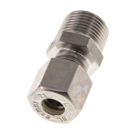 Racor de compresión recto de acero inoxidable 8L y R3/8'' con rosca macho 315 bar ISO 8434-1