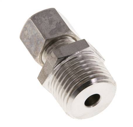 Racor de compresión recto de acero inoxidable 8L y R1/2'' con rosca macho 315 bar ISO 8434-1