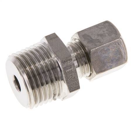 Racor de compresión recto de acero inoxidable 8L y R1/2'' con rosca macho 315 bar ISO 8434-1