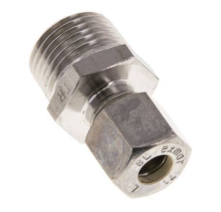 Racor de compresión recto de acero inoxidable 8L y R1/2'' con rosca macho 315 bar ISO 8434-1