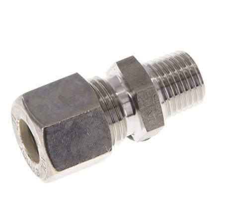 Racor de compresión recto de acero inoxidable 10L y R1/4'' con rosca macho 315 bar ISO 8434-1