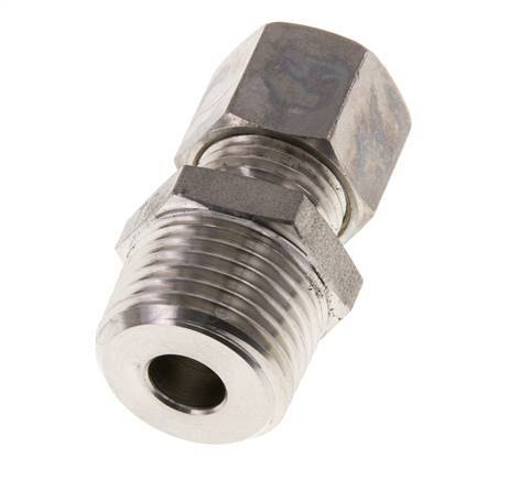 Racor de compresión recto de acero inoxidable 10L y R1/2'' con rosca macho 315 bar ISO 8434-1