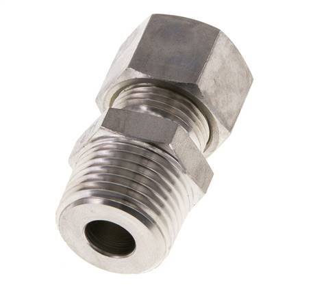 Racor de compresión recto de acero inoxidable 12L y R1/2'' con rosca macho 315 bar ISO 8434-1
