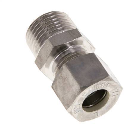 Racor de compresión recto de acero inoxidable 12L y R1/2'' con rosca macho 315 bar ISO 8434-1