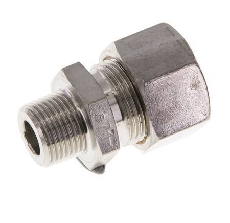 Racor de compresión recto de acero inoxidable 15L y R3/8'' con rosca macho 315 bar ISO 8434-1