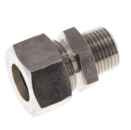 Racor de compresión recto de acero inoxidable 18L y R1/2'' con rosca macho 315 bar ISO 8434-1