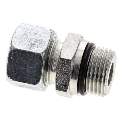 15L & UNF 7/8''-14 Racor recto de acero zincado con rosca macho 315 bar ISO 8434-1