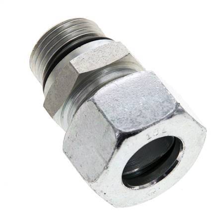 18L & UNF 7/8''-14 Racor recto de acero zincado con rosca macho 315 bar ISO 8434-1