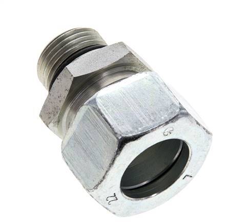 22L y UNF 7/8''-14 Racor de corte recto de acero galvanizado con rosca macho 160 bar ISO 8434-1