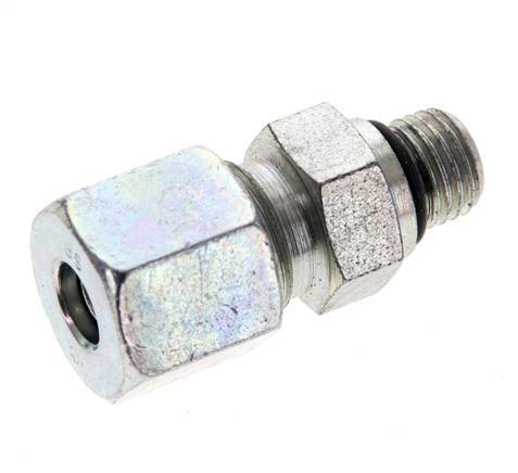 8S y UNF 7/16''-20 Racor de corte recto de acero galvanizado con rosca macho 630 bar ISO 8434-1
