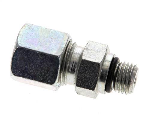 8S y UNF 7/16''-20 Racor de corte recto de acero galvanizado con rosca macho 630 bar ISO 8434-1