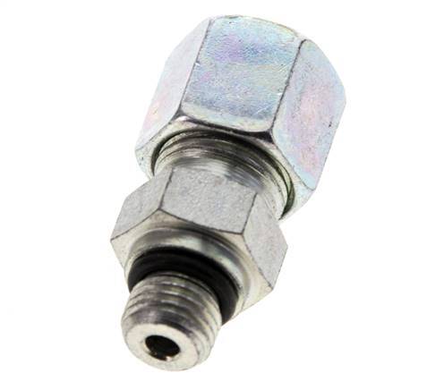 8S y UNF 7/16''-20 Racor de corte recto de acero galvanizado con rosca macho 630 bar ISO 8434-1