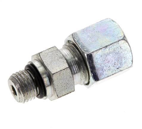 8S y UNF 7/16''-20 Racor de corte recto de acero galvanizado con rosca macho 630 bar ISO 8434-1