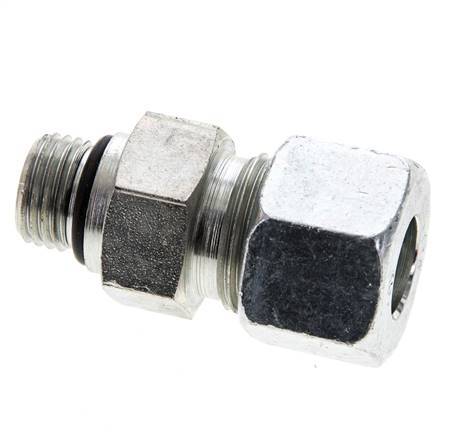 12S y UNF 9/16''-18 Racor de corte recto de acero galvanizado con rosca macho 630 bar ISO 8434-1