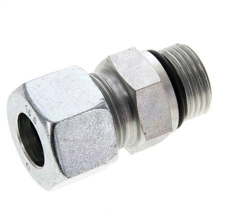 16S y UNF 7/8''-14 Racor de corte recto de acero galvanizado con rosca macho 400 bar ISO 8434-1