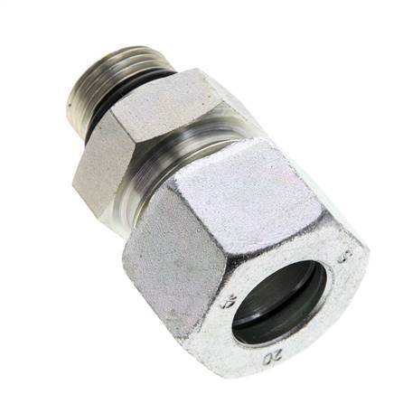 20S y UNF 7/8''-14 Racor de corte recto de acero galvanizado con rosca macho 400 bar ISO 8434-1