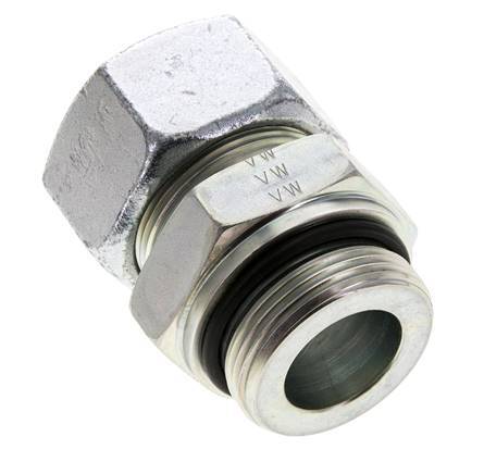 30S y UN 1-5/8''-12 Racor de corte recto de acero galvanizado con rosca macho 400 bar ISO 8434-1