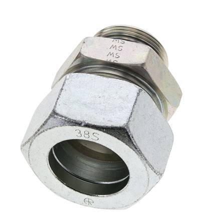 38S y UN 1-5/8''-12 Racor de corte recto de acero galvanizado con rosca macho 315 bar ISO 8434-1