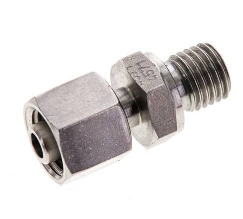 Rótula recta de acero inoxidable 8L y M12x1,5 con rosca macho 315 bar FKM ajustable ISO 8434-1