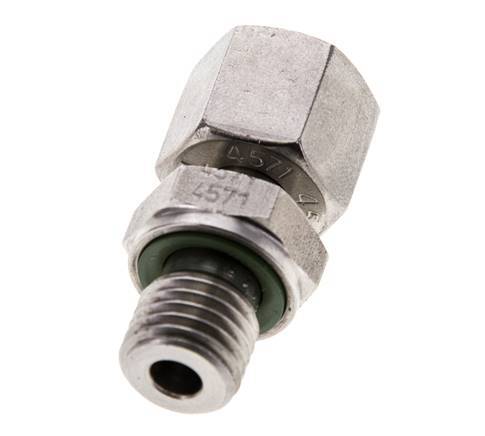 Rótula recta de acero inoxidable 8L y M12x1,5 con rosca macho 315 bar FKM ajustable ISO 8434-1