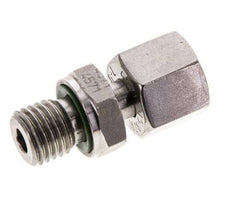 Rótula recta de acero inoxidable 8L y M12x1,5 con rosca macho 315 bar FKM ajustable ISO 8434-1