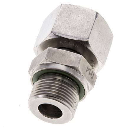 16S y M22x1,5 Acero inoxidable Rótula recta con rosca macho 400 bar FKM Ajustable ISO 8434-1