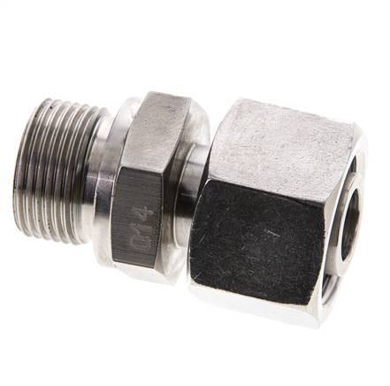 16S y M22x1,5 Acero inoxidable Rótula recta con rosca macho 400 bar FKM Ajustable ISO 8434-1