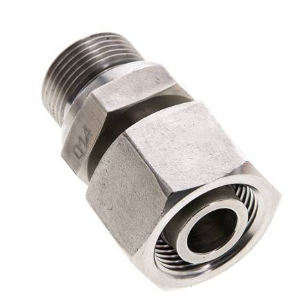 16S y M22x1,5 Acero inoxidable Rótula recta con rosca macho 400 bar FKM Ajustable ISO 8434-1