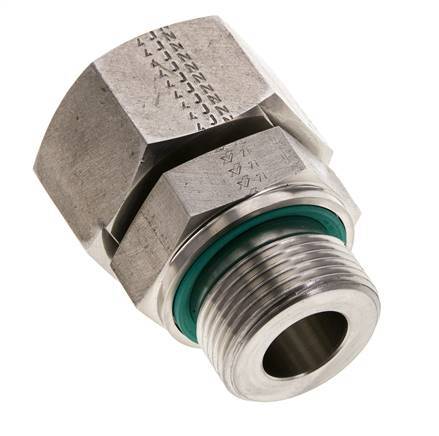 25S & M33x2 Acero inoxidable Rótula recta con rosca macho 400 bar FKM Ajustable ISO 8434-1