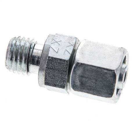 8L y M12x1,5 Acero cincado Giratorio recto con rosca macho 315 bar Junta tórica de NBR Cono de sellado ajustable ISO 8434-1