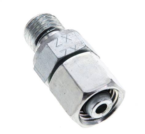 8L y M12x1,5 Acero cincado Giratorio recto con rosca macho 315 bar Junta tórica de NBR Cono de sellado ajustable ISO 8434-1