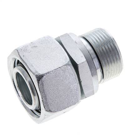 22L y M26x1,5 Acero zincado Giratorio recto con rosca macho 160 bar Junta tórica de NBR Cono de estanqueidad Ajustable ISO 8434-1