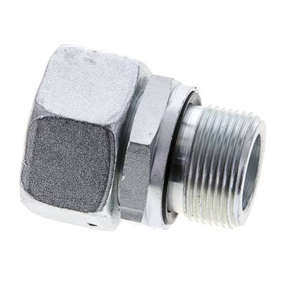 22L y M26x1,5 Acero zincado Giratorio recto con rosca macho 160 bar Junta tórica de NBR Cono de estanqueidad Ajustable ISO 8434-1