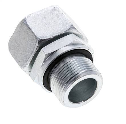 22L y M26x1,5 Acero zincado Giratorio recto con rosca macho 160 bar Junta tórica de NBR Cono de estanqueidad Ajustable ISO 8434-1
