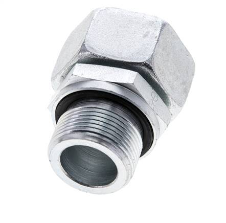22L y M26x1,5 Acero zincado Giratorio recto con rosca macho 160 bar Junta tórica de NBR Cono de estanqueidad Ajustable ISO 8434-1