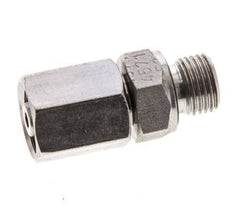 6L y M10x1 Acero inoxidable Giratorio recto con rosca macho 315 bar Junta tórica de FKM Cono de sellado ajustable ISO 8434-1