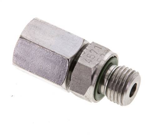 6L y M10x1 Acero inoxidable Giratorio recto con rosca macho 315 bar Junta tórica de FKM Cono de sellado ajustable ISO 8434-1