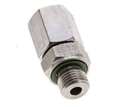 6L y M10x1 Acero inoxidable Giratorio recto con rosca macho 315 bar Junta tórica de FKM Cono de sellado ajustable ISO 8434-1