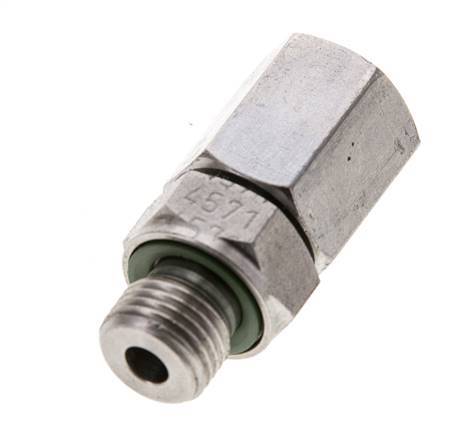 6L y M10x1 Acero inoxidable Giratorio recto con rosca macho 315 bar Junta tórica de FKM Cono de sellado ajustable ISO 8434-1