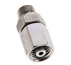 6L y M10x1 Acero inoxidable Giratorio recto con rosca macho 315 bar Junta tórica de FKM Cono de sellado ajustable ISO 8434-1