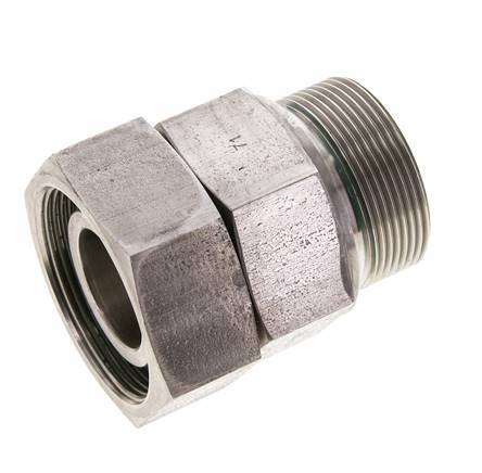 38S y M48x2 Rótula recta de acero inoxidable con rosca macho 315 bar Junta tórica de FKM Cono de sellado ajustable ISO 8434-1