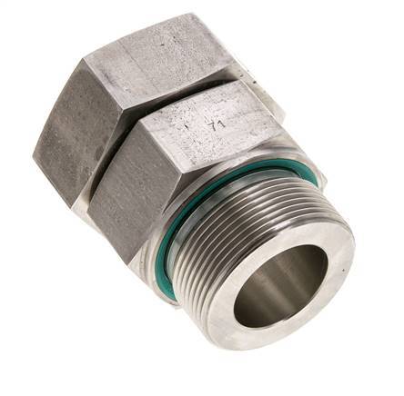 38S y M48x2 Rótula recta de acero inoxidable con rosca macho 315 bar Junta tórica de FKM Cono de sellado ajustable ISO 8434-1