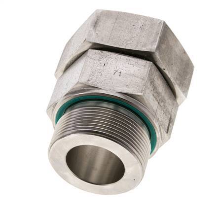 38S y M48x2 Rótula recta de acero inoxidable con rosca macho 315 bar Junta tórica de FKM Cono de sellado ajustable ISO 8434-1