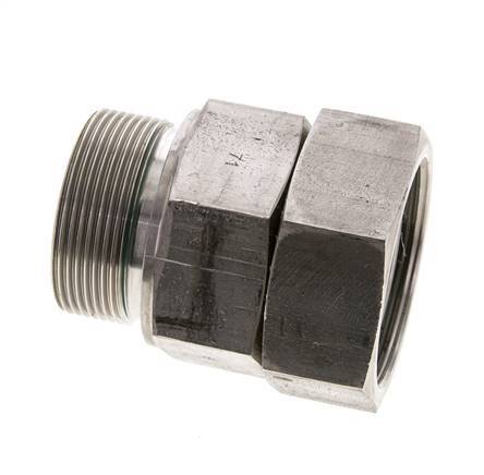 38S y M48x2 Rótula recta de acero inoxidable con rosca macho 315 bar Junta tórica de FKM Cono de sellado ajustable ISO 8434-1